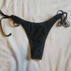 Black Tie-Side Bikini Bottom - Classic Minimal Swim